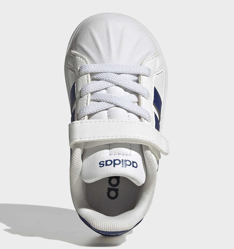 adidas Streettalk Witte/Donkerblauwe Sneakers voor jongens (380611) - geschikt voor steunzolen