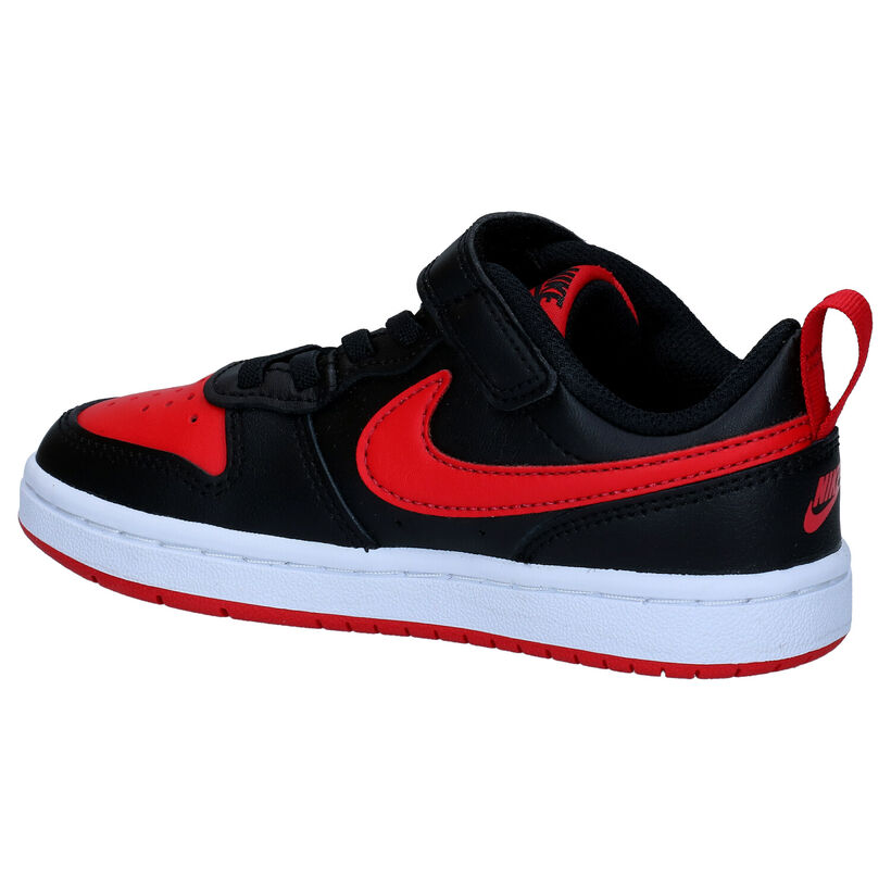 Nike Court Borough Zwarte Sneakers in leer (293609)