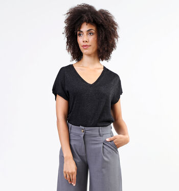 Minus T-shirts Zwart/Cognac
