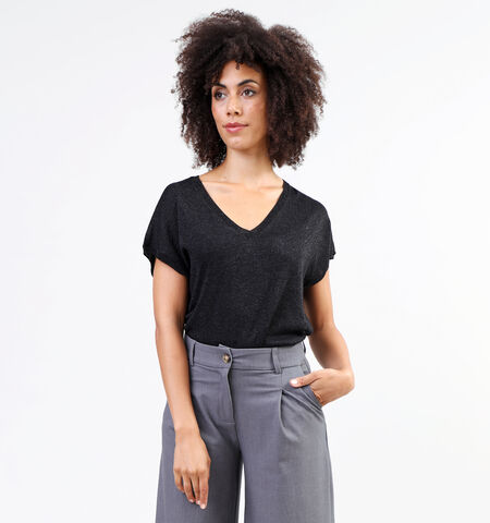 Minus T-shirts Zwart/Cognac