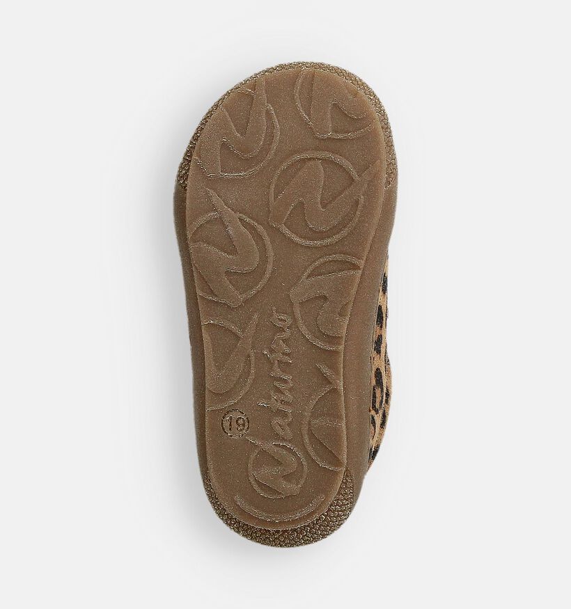 Naturino Cocoon Suede Bruine/Leopard Babyschoenen voor meisjes (364250) - geschikt voor steunzolen