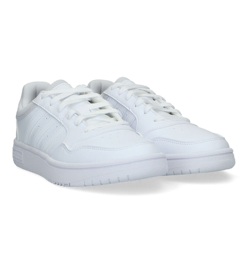 adidas Hoops 3.0 Witte Sneakers in kunstleer (318794)
