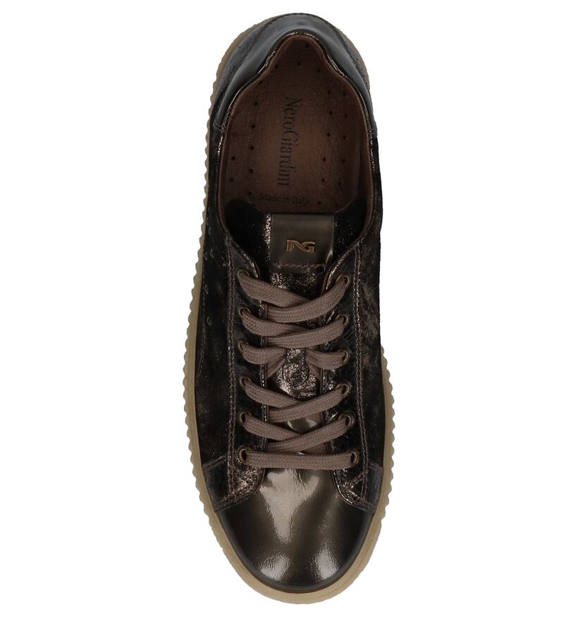 Bronzen Creeper Sneakers NeroGiardini in lakleer (226549)