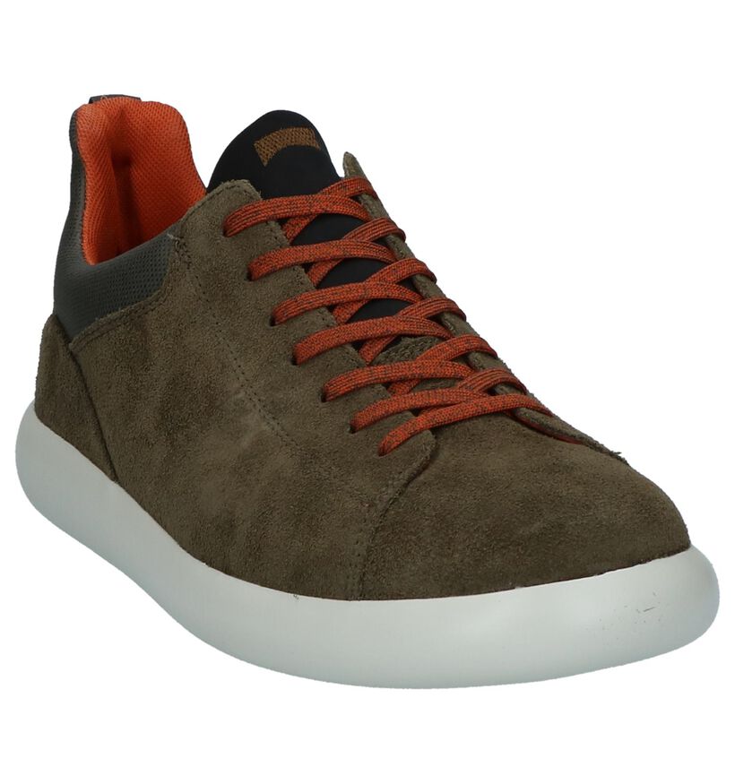 Kaki Geklede Sneakers Camper Capsule in daim (226153)