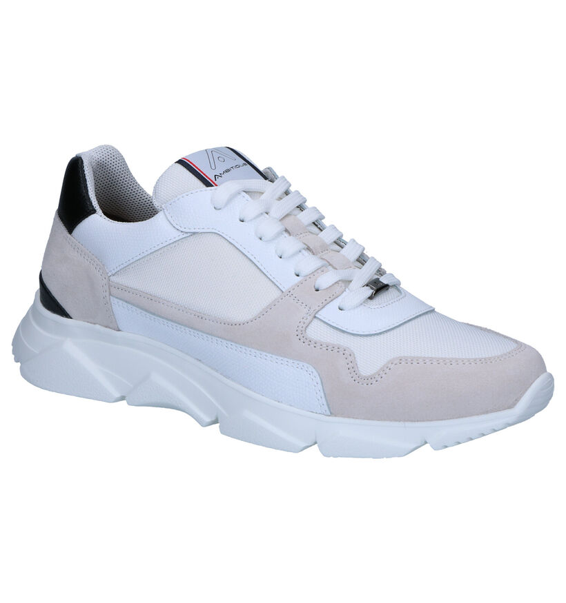 Ambitious Witte Sneakers in daim (265943)