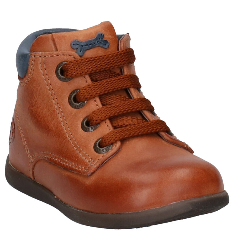 STONES and BONES Bean Chaussures hautes en Cognac en cuir (256751)