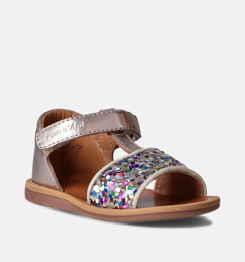 Pom d'Api Poppy Tao Easy Sandales pour bébé en Or rose pour filles (354623)