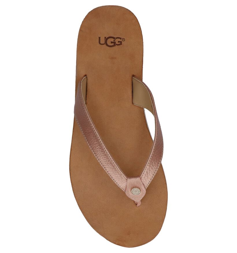 Rose Gold Teenslippers UGG Tawney in leer (210296)