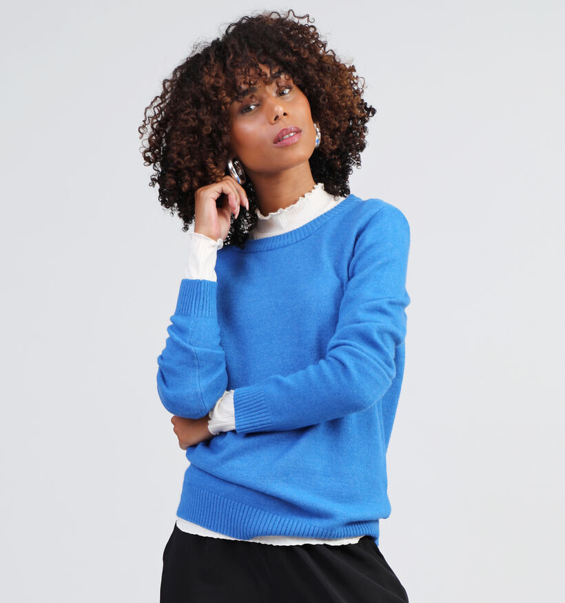 Vila Ril Pull en tricot en Bleu pour femmes (328850)
