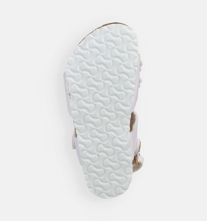 Birkenstock Rio Plain Flowers Sandales en Blanc pour filles (368273)