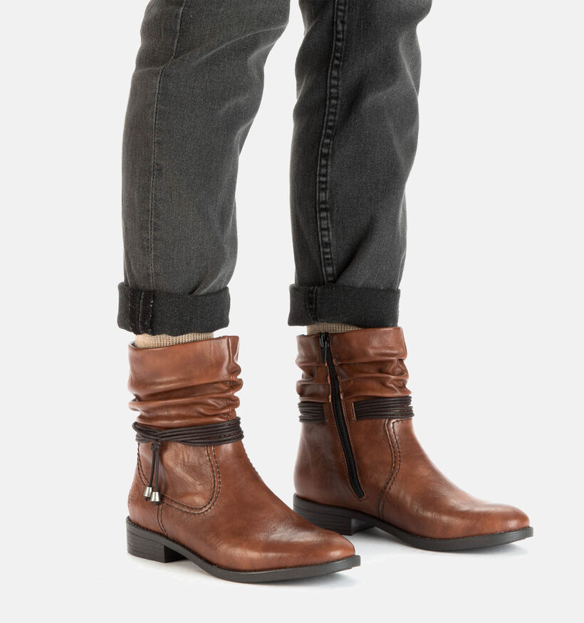 Rieker Bottes courtes en Cognac pour femmes (347441)