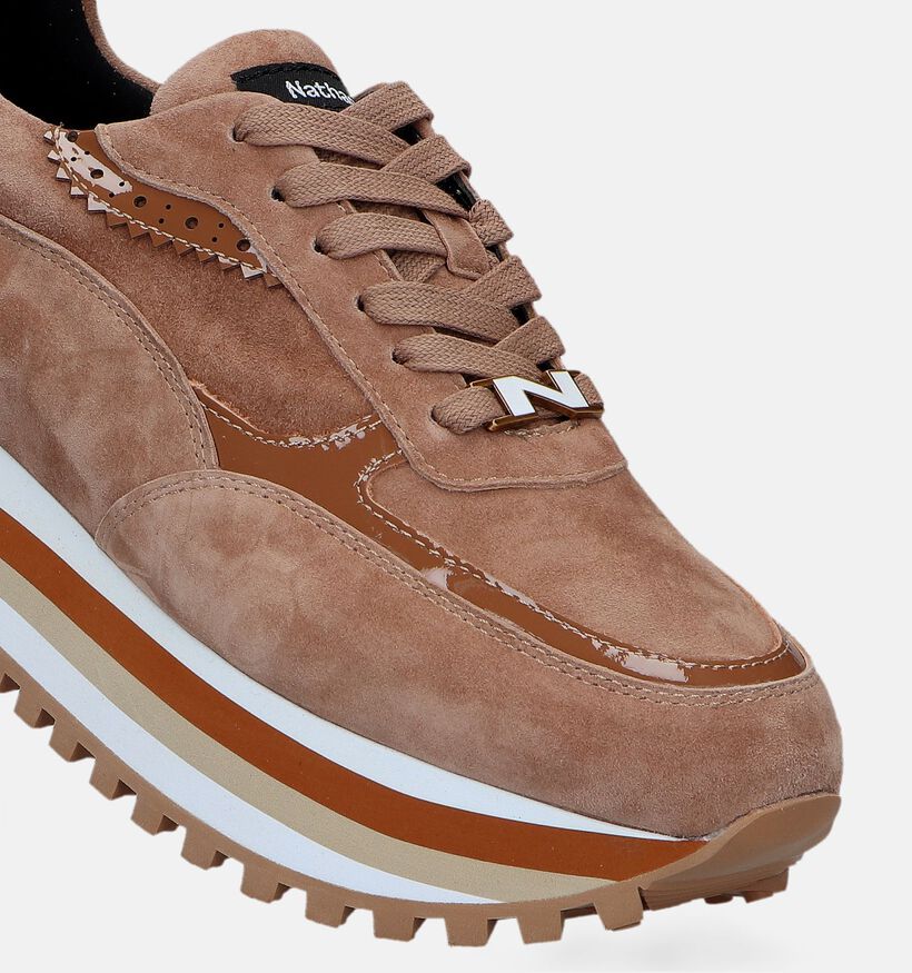 Nathan-Baume Cognac Sneakers voor dames (332392) - geschikt voor steunzolen