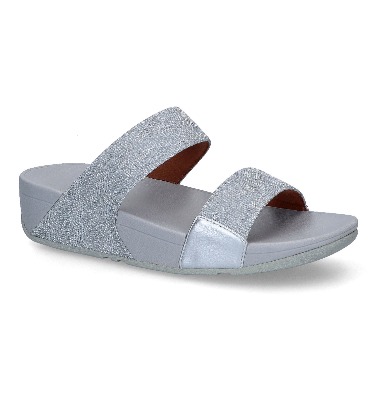 FitFlop Lulu Geo Glitz Zilveren Slippers Dames Slippers Online op TORFS .BE