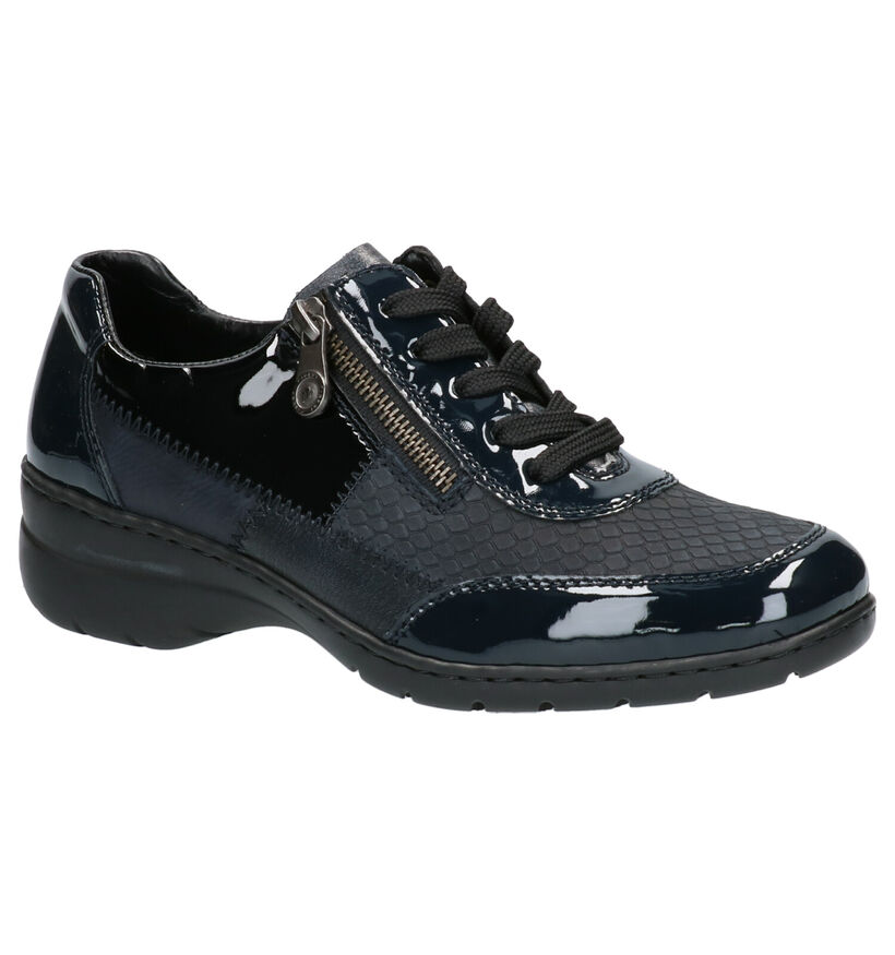 Rieker Chaussures à lacets en Bleu foncé en cuir (260575)