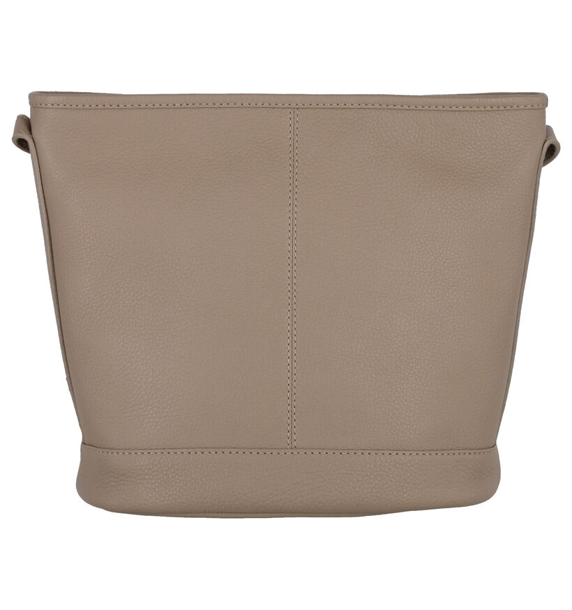 Crinkles Sac porté croisé en Taupe en cuir (290507)