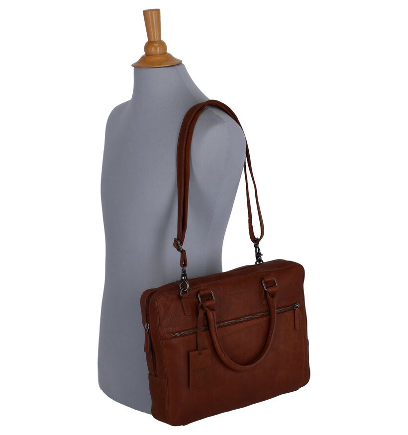 Burkely Sacs d'ordinateur portable en Cognac en cuir (249367)