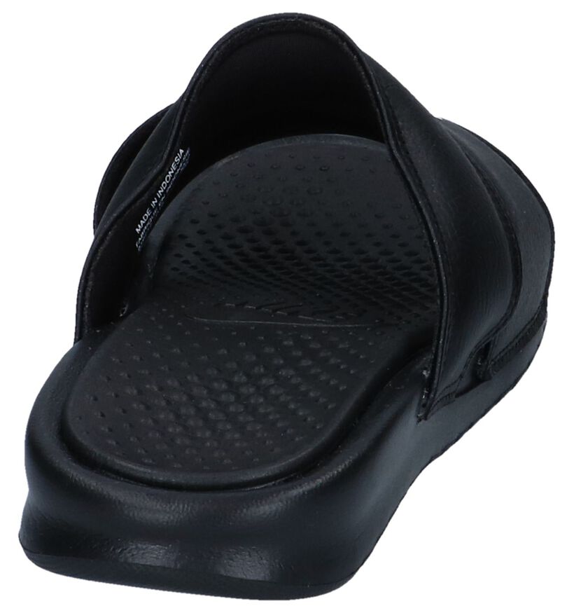 Nike Nu-pieds plates en Noir en simili cuir (238310)