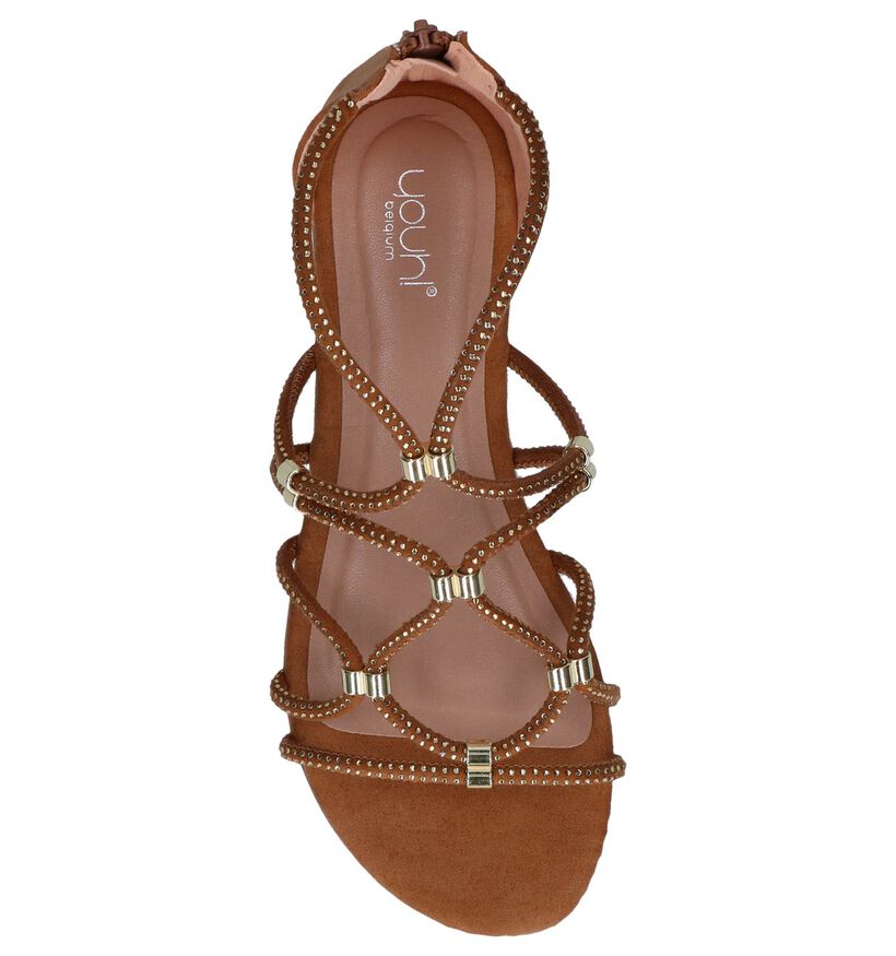 Cognac Sandalen Youh! Martis in stof (248931)