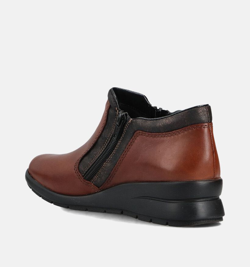 Rieker Cognac Comfortschoenen met Rits voor dames (360464) - geschikt voor steunzolen
