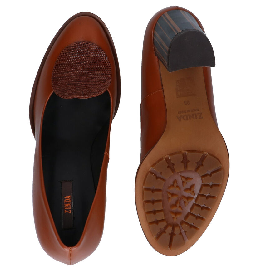 Zinda Escarpins classique en Cognac en cuir (272906)