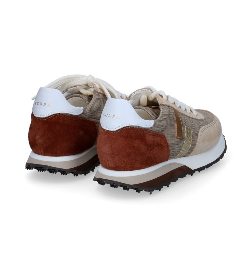 Scapa Beige Sneakers voor dames (307048) - geschikt voor steunzolen
