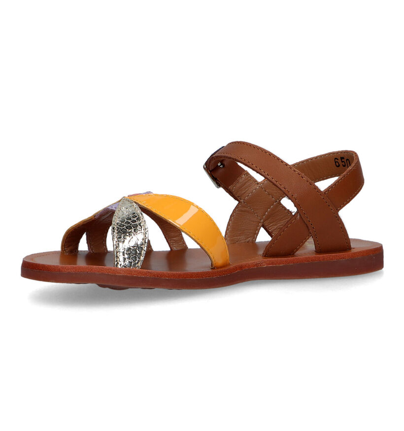 Pom d'Api Plagette Oto Sandales en Cognac pour filles (322874)