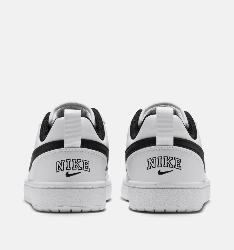 Nike Court Borough Low 2 Witte/Zwarte Sneakers voor jongens (380741)