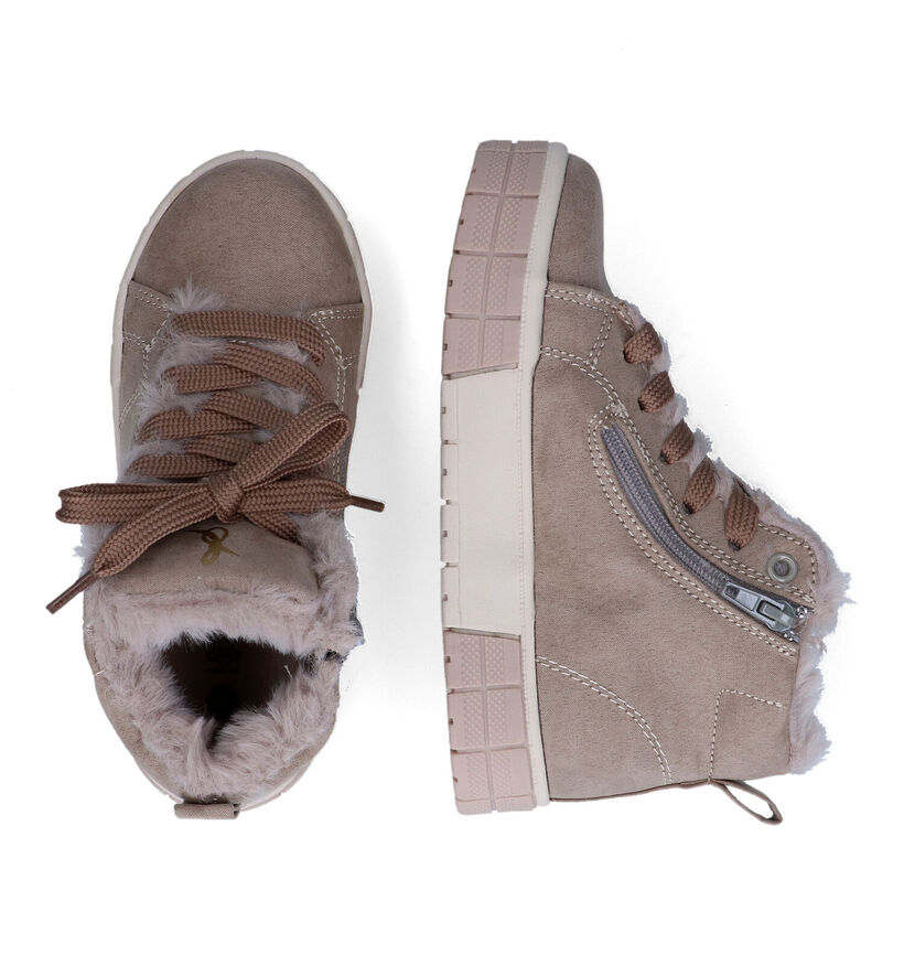 Milo & Mila Taupe Hoge Sneakers voor meisjes (313325)