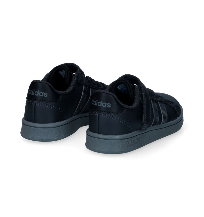 adidas Grand Court Baskets en Noir pour garçons (301170) - pour semelles orthopédiques