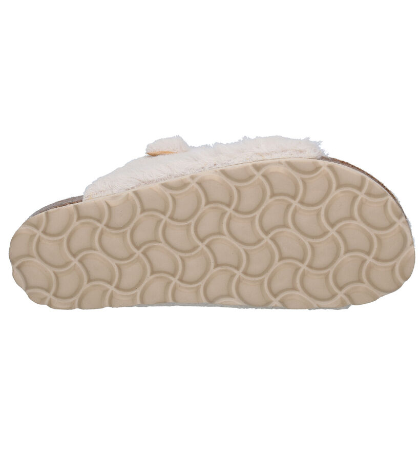 Milo & Mila Pantoufles ouvertes en Beige en textile (297049)