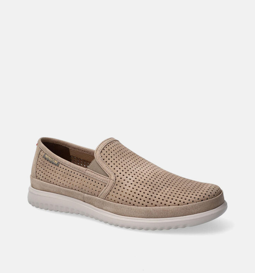 Mephisto Tiago Sportbuck Chaussures confort en Beige pour hommes (370210) - pour semelles orthop&eacute;diques