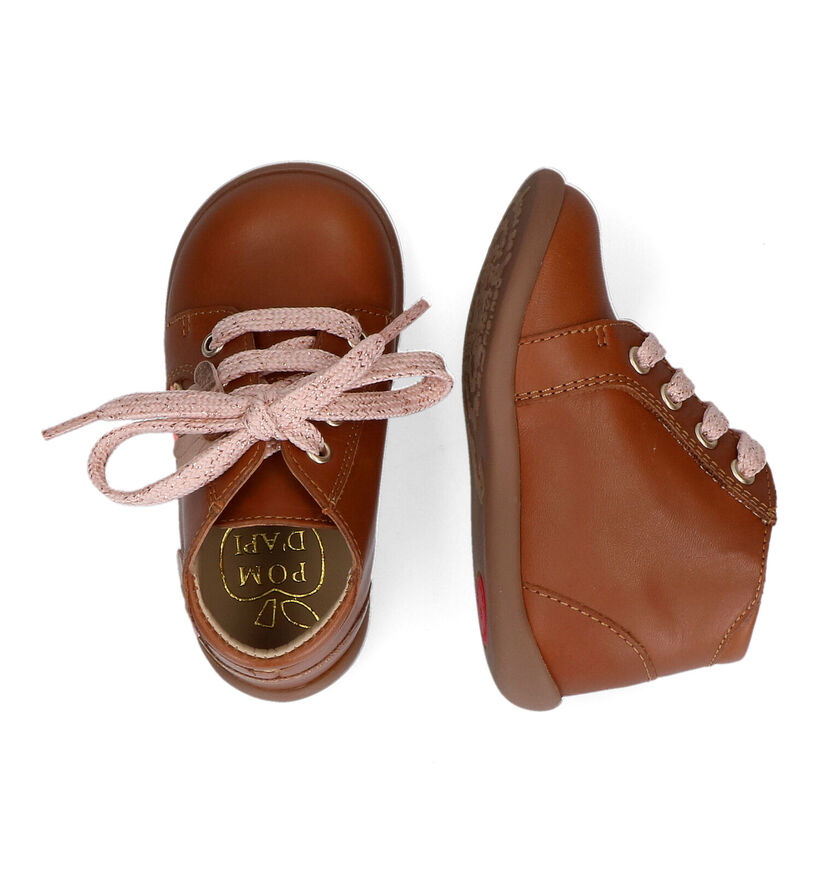 Pom d'Api Stand Up Flo Chaussures pour bébé en Cognac en cuir (304798)