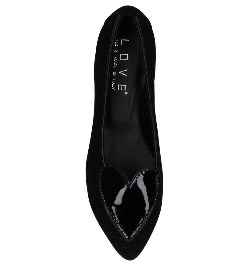 Love Zwarte Loafers met Hartje in lakleer (231314)