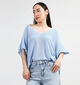 Dolce C. Pull avec coll en V en Bleu pour femmes (349571)