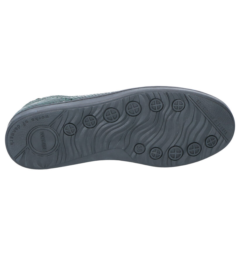 Woden Chaussures à lacets en Vert foncé en verni (254191)