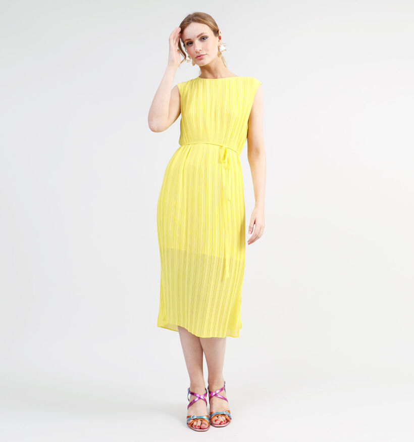 comma Robe mi-longue en Jaune (334423)