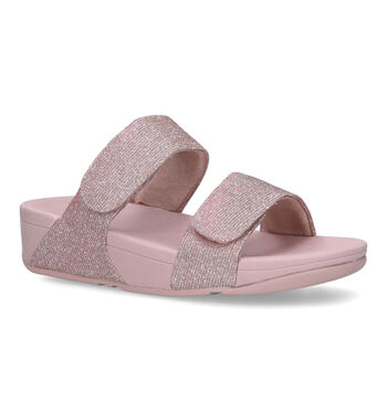 Slippers op sleehak rose gold