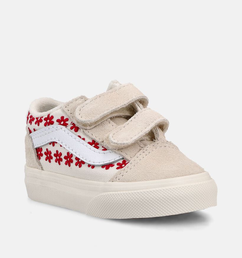 Vans Old Skool Chantilly Floral Baskets en Beige pour filles (368962)