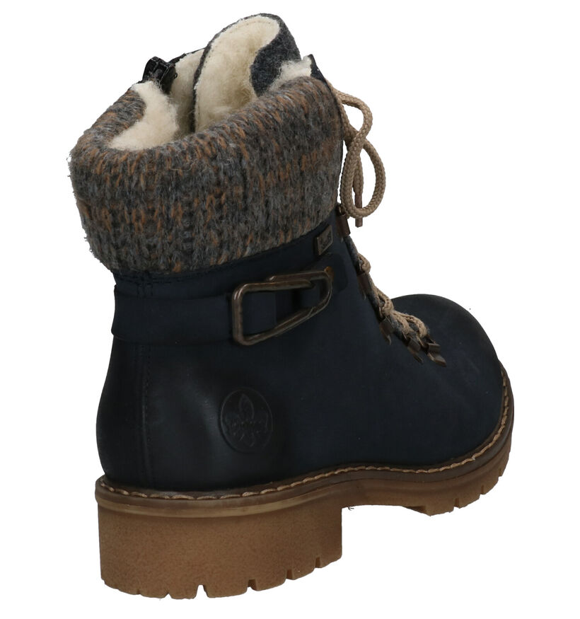 Rieker Boots à lacets en Bleu foncé pour femmes (331612) - pour semelles orthopédiques