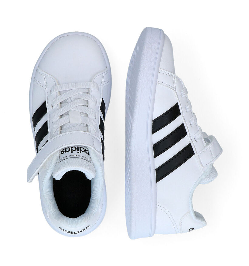 adidas Grand Court C Witte Sneakers voor jongens (318923)