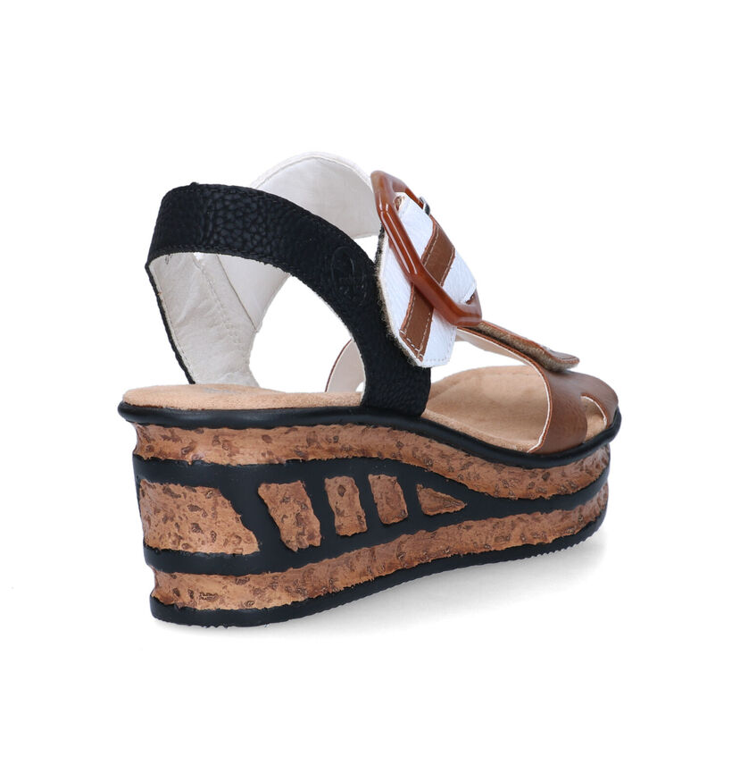 Rieker Cognac Sandalen met sleehak voor dames (323608)