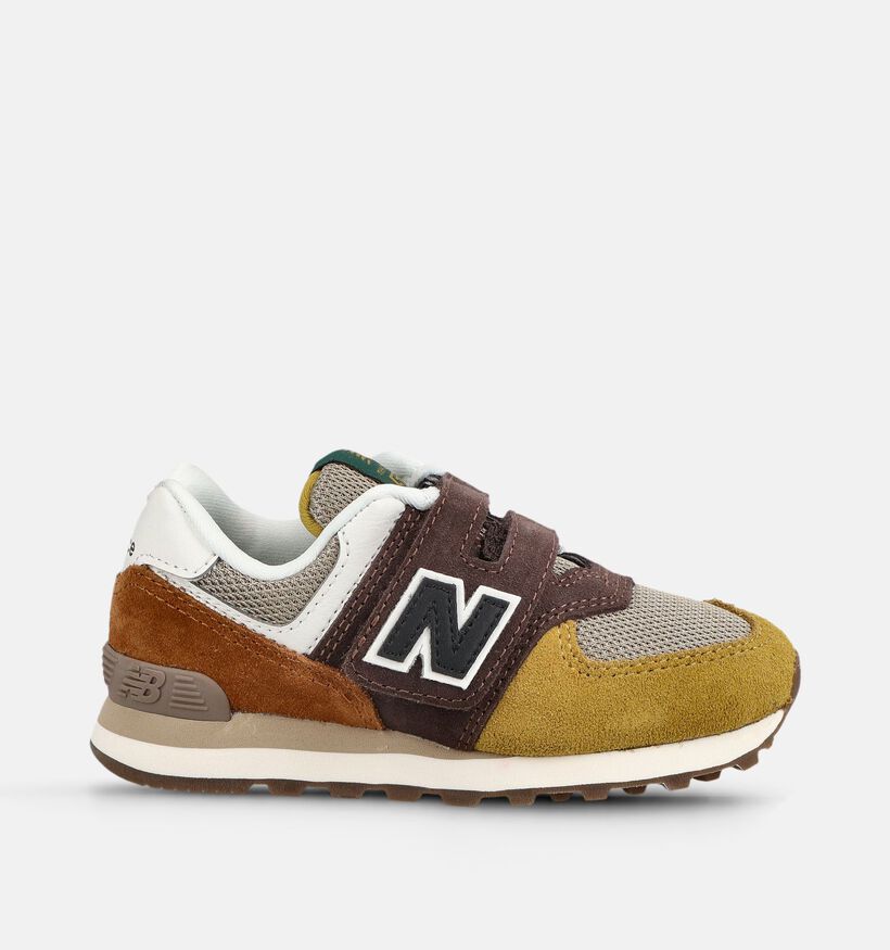 New Balance 574 Bruine/Okergele Sneakers voor jongens (377317) - geschikt voor steunzolen