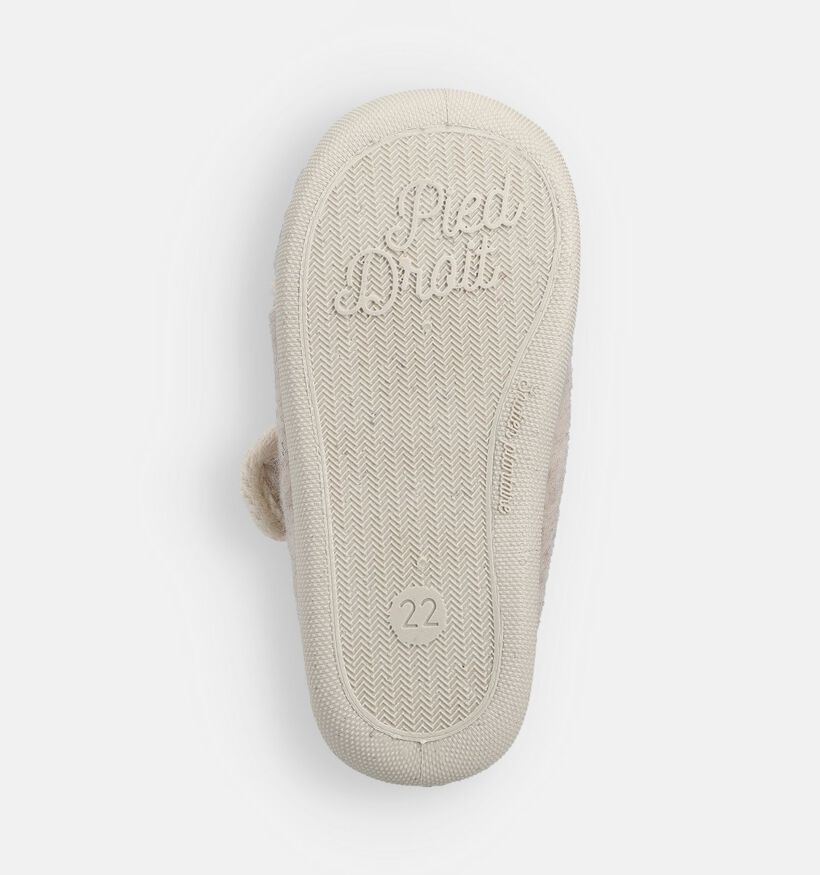 Little David Lion Pantoufles en Beige pour filles, garçons (364929) - pour semelles orthopédiques