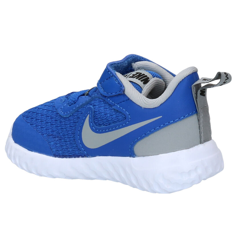 Nike Revolution Baskets pour bébé en Bleu en cuir (284482)