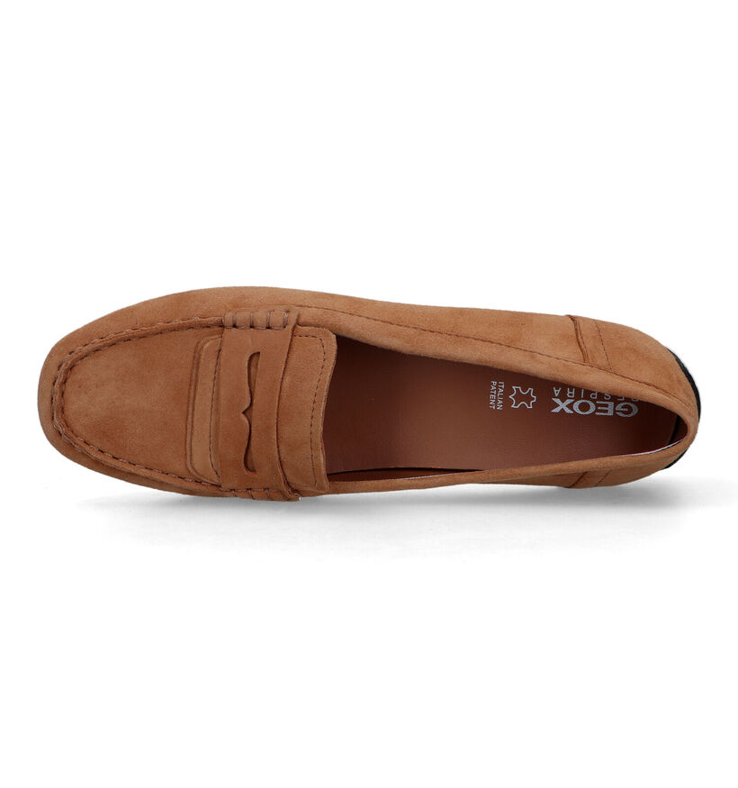 Geox Kosmopolis Grip Mocassins en Cognac pour femmes (326672) - pour semelles orthopédiques