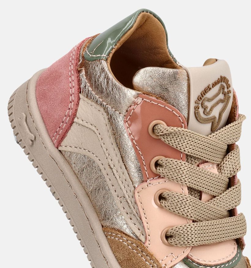 STONES and BONES Need Gouden Sneakers met Veter en Rits voor meisjes (378216) - geschikt voor steunzolen