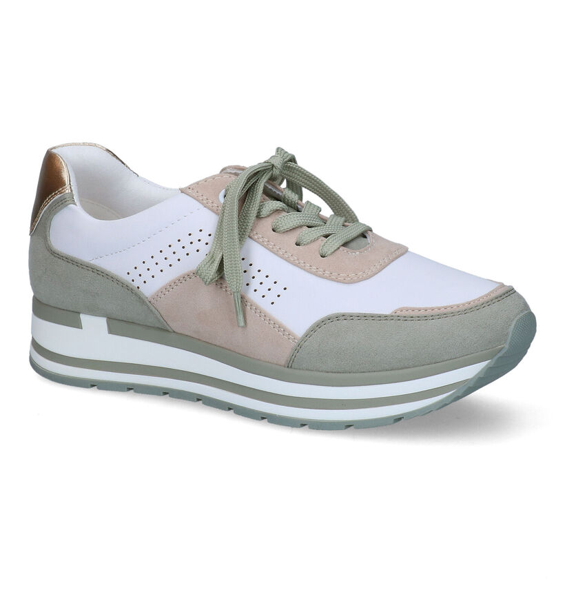 Marco Tozzi Wit/Beige Veterschoenen in kunstleer (302966)