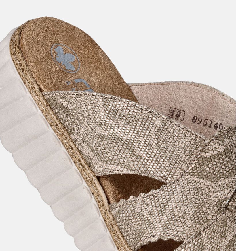 Rieker Nu-pieds talon compensé en Beige pour femmes (354988)