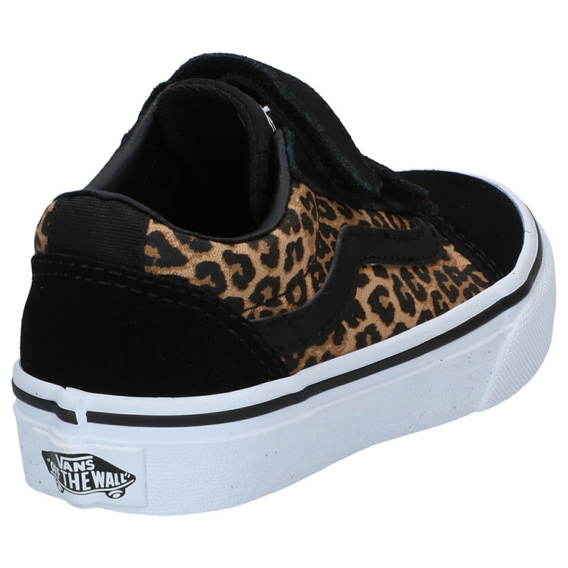 Vans Ward Cheetah Zwarte Sneakers in stof (285713)