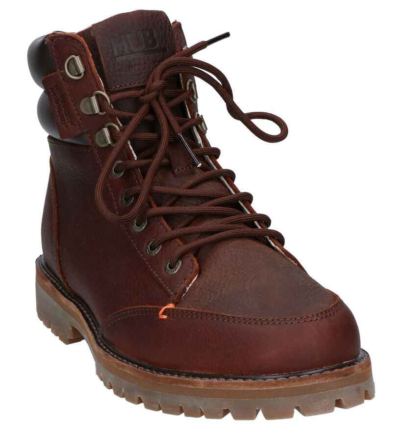 Hub Bruine Boots in leer (255796)